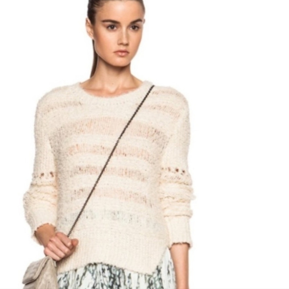IRO Distressed Frayed Textured Knit Sweater